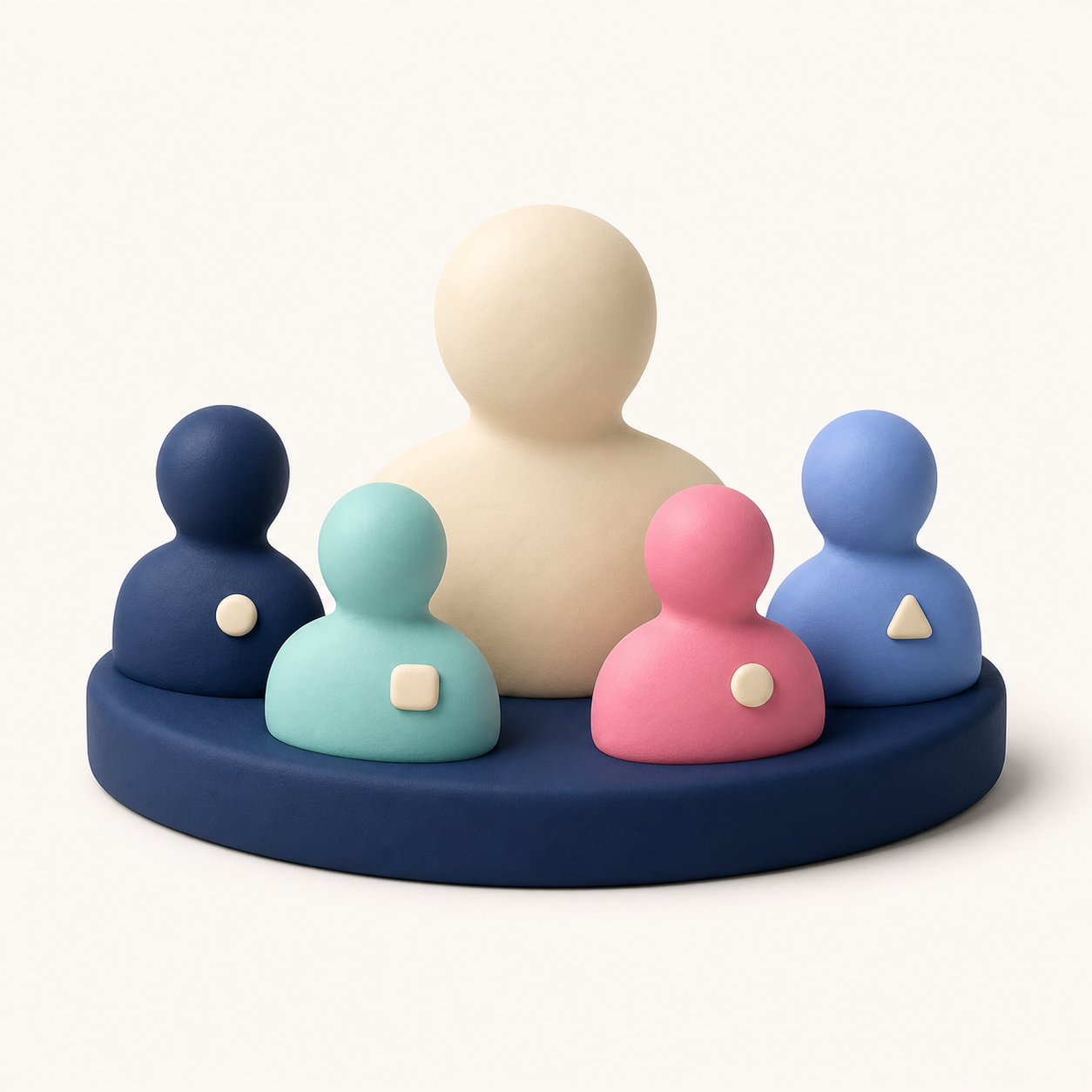 A claymorphic group representing an AI team