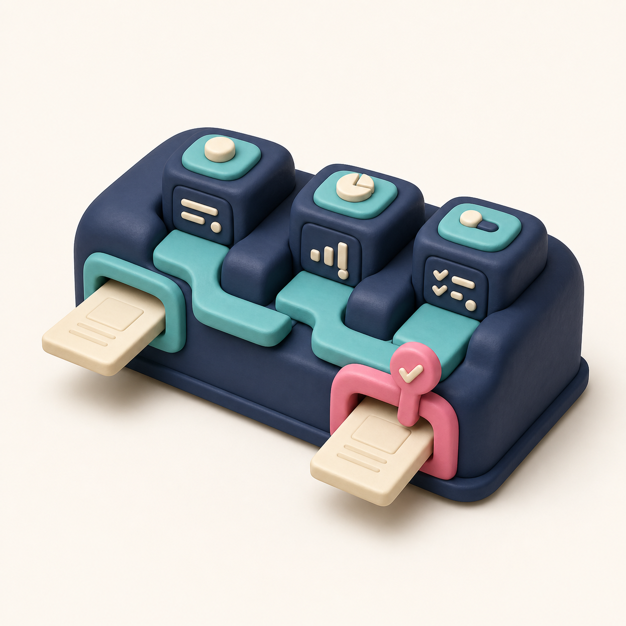 A claymorphic workflow machine moving work through a system